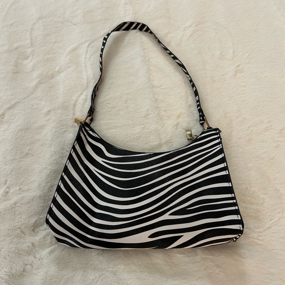 SHEIN Black and White Zebra Print Shoulder Bag